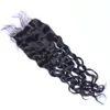 4x4 Lace Closure Straight Body Loose Deep Water Wave Kinky Curl Pré-plumé Nautral Hairlin