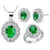 Wish Sapphire Ring Pendeloque Cut Earrings Ornaments Suit