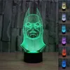 3d Batman Bulbing Illusion Led Night Light Multi 7 Färgbyte Skrivbord Ljuslampa Akryl Ljusarmaturer Sovrum Sovande # R87