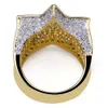 Męskie pierścienie diamentowe bioder biżuteria luksusowy projektant mrożony obietnica Złota Pierścień Mikro utwardzony CZ BLING PUNK PIENK PIERŚCIENI Dostęp ślub 2676
