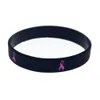 1pc Cancer Ribbon Silicone Wristband Motivational Dekoration Logo Bär det här meddelandet som en påminnelse i det dagliga livet