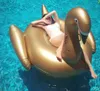 190 cm gouden zwaan zwemmen float nieuwe gigantische zwaan flamingo opblaasbare drijvers zwemmen ring vlot drijvend water speelgoed volwassen lucht matras