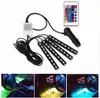 4Pcs 12V Car RGB LED DRL Strip Light 5050SMD Car Auto Remote Control Decorative Flexible LED Strip Atmosphere Lamp Kit Fog Lamp