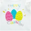 2018 Easter'S Day Clothes Sets Girls Fashion Cotton Lace Dress Romper Ruffle Colored eggs Printed Jumpsuit+Crown 2Pcs Sets