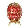 Grid Faberge Egg Crystal Bejeweled Trinket Jewelry Box Earring Holder Pewter Ornament Gift299w6488337