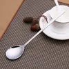 Eco-Friendly 6pcs Stainless Steel Dinner Spoons Long Handled spoon Coffee Milk Spoons Korean Round Soup Dessert Spoons8333129
