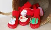 Newborn Infant Baby Christmas Stockings Terry Floor Socks Anti-Slip Baby Toddler 3D Cartoon Soft Cotton Sock Thicken red