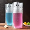 Plastic Drink Packaging Bag Pouch for Beverage Juice Milk Coffee with Handle and Holes for Straw