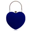 New Variety Of Colors Japan and South Korea Heart-shaped Suede Handbag Cosmetic Bag Dinner Bag Cover Clutch LD03