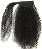 African American Kinky Curly Coil Coil Coil Piece Curl Celi Human Hair Afro Black Ponytaisl Extension for Black Women Chignon Hairpice Bun Updo 140G