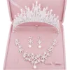 Tre pezzi Orecchini a basso costo Croona di corone di cristalli Tiara da sposa corone da sposa in perline di corona di rinestone Accessore per capelli pettine6758339