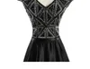 Robe de bal noire à col en V robes de bal 2018 robes de bal longues bijou sexy robes de soirée avec corsage perlé scintillant pour les adolescents