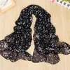 3 färger Ny stil Kvinnor Chiffon halsdukar Glad musik Anteckningar Scarf Högkvalitativ tryckt halsduk Kvinnor Sjal Kid Scarves T5C039