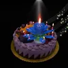 Cake Topper Double-Deck Lotus Flower Blossom Magic Candle Musical Birthday Party Colorful Petals Music Candle HH7-204