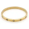 Stainless steel ten diamond vacuum plating 18K gold bracelet Korean couple men and women buckle LOVE bracelet eternal ring