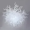 Подвесные светильники ручной вручную стеклянные люстры белый цвет романтический свадьба потолок декоративное крытое освещение светодиодные 100% люстры ручной работы