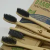 Brosse à dents jetable oem logo personnalisé bambou 4in1 brosses à dents langue nettoyant prothèse dents voyage kit doux gratuit