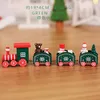 20PCS Wooden Christmas Train Carriage Wood Ornament Xmas Home Decoration Kids Room Decor Children Gift Toy 21X5cm DHL