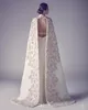 Arabiska kvällsklänningar Zuhair Murad High Neck Long Prom-kappor Applique Slida Pageant Split Front Bästa Formell Aftonklänning För Bröllop '