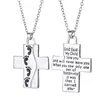 Footprint Jesus Cross Necklace Letters My Child I Love You Pendant necklaces Fashion Jewelry Gift for Women Kids