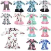 2018 new floral Ruffle romper baby boy girl Jumpsuits Cotton children ruffled Pajamas kids Climb clothes 37 styles C3378