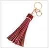 Keychains & Lanyards Free Shipping Fashion casual PU leather tassels women keychain bag pendant alloy car key chain ring holder retro jewelry D2SY