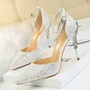 Summer Bling Sequined Wedding Shoes 9 5cm High Heel Party Evening Women's Sandals Luxury Desinger Ladies Casual Homecoming GI251M