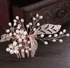 High end freshwater bead comb, rose gold silver alloy drill head ornament, bridal ornaments