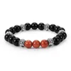 Vintage Black Magnet Natural Stone Crystal Beads Strand Bracelets Men Women Yoga Buddha Beaded Bracelet Jewelry