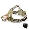 Shustar 3800LM T6 LED Headlamp strålkastare Camouflage LED Head Lamp Rechargeble Lantern Lamp Camping Vandring Fiske Ljus