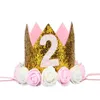 Children's Flower Crown Digital Letter Hair Band Baby Birthday Party Accessories Newborn Girls Headdress Gift for Kid