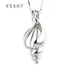 CLUCI hot sale summer beach women jewelry Shell charms 925 sterling silver Conch necklace cage pendant S18101607