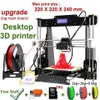 Nova impressora de desktop 3D Prusa i5 tamanho 220 * 220 * 240 mm quadro acrílico LCD 2.5KG filamento 16g tf cartão para presente grande placa principal 3d impressoras