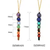 Multicolore lave 7 Chakra guérison équilibre perles collier femmes colliers pendentifs Reiki spirituel Yoga bijoux pendentif collier