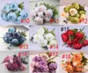 2PCS 18 Colors 13 Heads Bunch 50cm Peony Silk Fake Flowers Artificial Plants Wedding Centerpieces Party Flower Wall Decoration