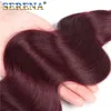 9a Cabelo da Borgonha com encerramento frontal de renda 13x4 Ear a orelha onda 99J Vinho Red Human Human Pacacos com Full Frontal9880051