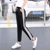 5 styles Women's Harem Pants side striped pants Trousers black white Elastic Loose Slim pantalon mujer S-XXL Femme