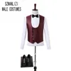 2018 kostuum op maat gemaakte ontwerp terno slim fit mannen bruiloft past bruidegom formele partij prom pak bordeaux tuxedo man past 3 stuks