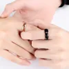 Hollow Out Star Heart Couple Rings Valentine's Day Gift Wholesale Rose Gold Black Shiny Ring For Men Women