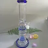 9mm thickness New Glass bong hookah glass smoking pipe water with 2 percs 1 splash guard 16 inches high GB-254