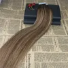 Fita de cabelo humano 100% em extensões Balayage Fita destacada em extensões de cabelo Remy Omber Extensões de cabelo brasileiro 100 g/40 pçs