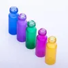 5ML Frosted Colorful Rollon Bottle For Essential Oils Stainless Steel Roller Refillable Perfume Bottle Deodorant Container With Gloden Lid