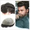 Menschliches Haar Herren Toupet 10*8 zoll Welle Dünne Haut Volle Pu Toupet Für Männer Haarteile Ersatz System männer Perücken