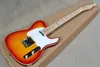 غيتار Cherry Sunburst Electric مع White Pickguard و Flame Maple Veneer و Binding Body و Hard Chrome ، تقدم خدمات مخصصة