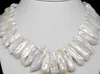 Beautiful White Biwa White Pearl Charming Necklace 18''