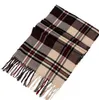 Nya vintermän Scarf Mens och Womens Scarf Pure Cashmere Scarves Tjocka Autentiska British Plaid Cashmere Scarves