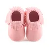 Nouveau-né bébé chaussures souple en cuir PU gland mocassins Walker chaussures bébé enfant en bas âge arc frange gland chaussures mocassin 14 couleurs Stock choisir librement