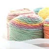 Fine Quality 100g/ball Space Dye Rainbow Color Cotton Blended Yarn Beautiful Soft Hand Knitting Thread For Blanket Pillow Scarf