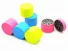 New Style 3 Layers Zinc Alloy Herb Grinder Multi Colors Coated 40mm With Silicone Tobacco Grinders DHL Free Shipping
