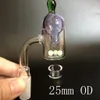 25mm XL Flat Top Quartz Banger Nails Carb Cap com tigela de inserção de quartzo e Terp Pearl Bucket 10mm 14mm Tubos de água de vidro.